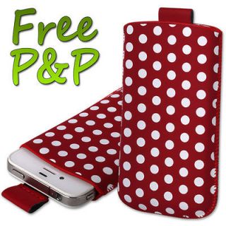   POLKA DOT SOFT POUCH CARRY CASE COVER FOR SONY XPERIA T MOBILE PHONE