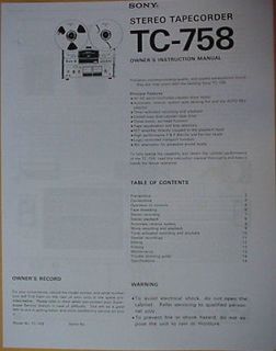 sony tc 758 tape deck owner s manual 14 pages