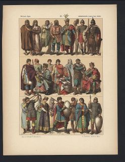 German Royalty Soldiers &c. c.1880s antique chromolithograph costume 