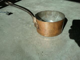 Vintage Antique E Dehillerin Copper Sauce Pan Pot Iron Handle France