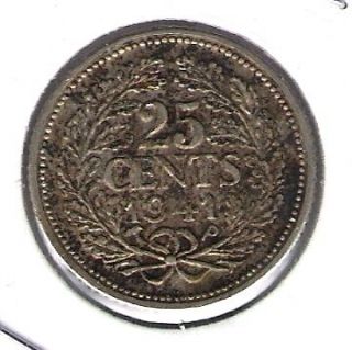 very nice higher grade 1941 netherlands silver 25 cents
