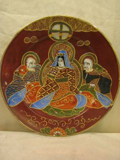 set of 8 vintage satsuma style plates on porcelain returns