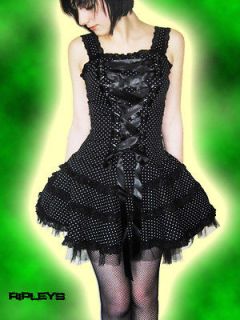 HELL BUNNY Club MINI DRESS HARLEY Goth Polka Dot All Sizes
