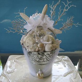 Seashell Wedding Cake Topper~Seashell Wedding Decor Centerpiece~Beach 