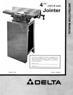 rockwell delta 37 290 4 in deluxe jointer manual 1984
