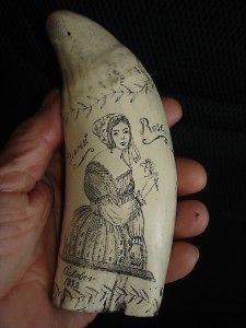scrimshaw whale tooth replica ship romulus time left $ 24