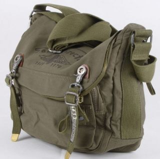   Washed Canvas Bag & Leather Messenger Bag Shoulder Bags SATCHEL