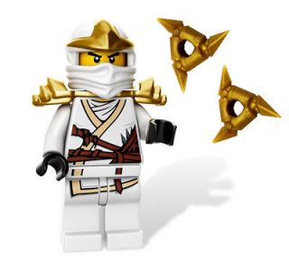 NEW LEGO NINJAGO ZANE ZX MINIFIG w/gold shuriken ninja stars 