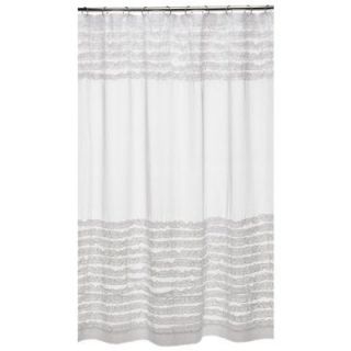 new creative bath ruffles fabric shower curtain white time left