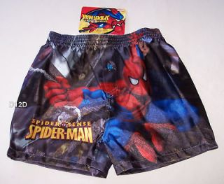 spiderman boys printed satin boxer shorts size 3 4 new