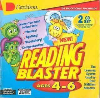 Reading Blaster Ages 4 6 PC 2 CD Set phonics spelling vocabulary word 