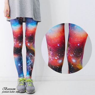   girl graphic rainbow space galaxy leggings pants shorts tights S L