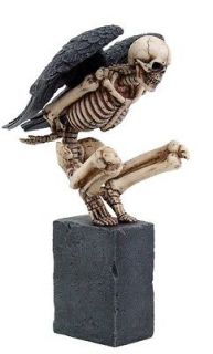 Skull Skeleton Angel of Death Winged Tombstone Dweller Statue Figurine