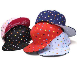 New Colorful Dots Hat Cap Flat Brim Snap Back Adjustable Big Bang Hip 