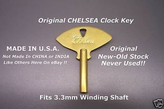 ORIGINAL CHELSEA TRADEMARK SHIPS BELL CLOCK WINDING 3.3mm KEY NOS 