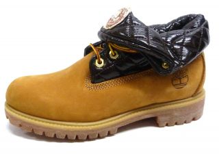 Timberland Mens 93560 Honey Nubuck/ Pu Roll Top Lace up Ankle Boots
