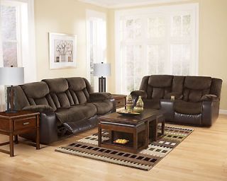 ADAMS   MICROFIBER & FAUX LEATHER RECLINER SOFA COUCH & LOVESEAT SET 