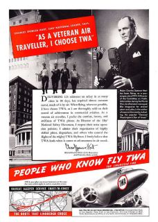 1938 charles spencer hart pic twa airlines skyliner ad time
