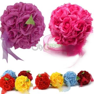 New 5Pcs 5Silk Rose Flowers Balls Kissing Balls Optional Colors 