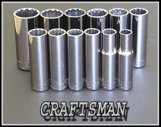   CRAFTSMAN Hand Tools 12pc 3/8 drive 12 point DEEP METRIC socket set