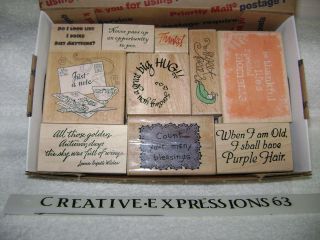 Lot Of Rubber Stamps Verses Sayings Theme Excellent Condition Various 