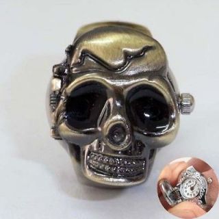 Newly listed Gothic Steampunk Vintage Skull Cover Finger Ring Watch