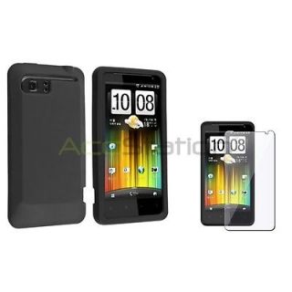   Vivid 4G AT&T Black Silicone Rubber Soft Skin Gel Cover Case+LCD Film