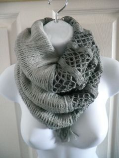   ) NEW womens knitted crochet circle infinity tube scarf 2 tones wrap