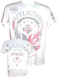 Affliction GSP Relentless 50/50 Georges St Pierre White T shirt
