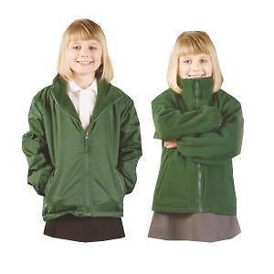 Westwood School Uniform Girls Reversible Fleece & Parachute Zip up 
