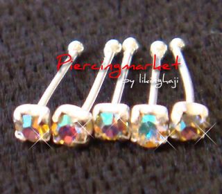   Tiny Nose Stud Bone Rings Ring Bar Piercing Jewelry 2mm Pin Gift J17