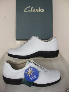ladies clarks shoes white leather lace up many sizes more