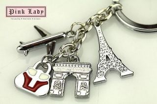 z364 cute paris tower plane handbag charms keychain from hong kong 