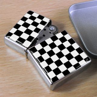 Masonic Checkerboard (King Solomon Chequered Floor) Flip Top Lighter