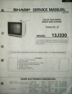 SHARP 13J330 Color Television Service Manual   Sigma 8000 Chassis # J2