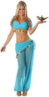 ARABIAN NIGHT Sexy Blue Genie Belly Dancer Harem Girl Costume Small 