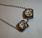 PIRATE SKULL DICE NECKLACE RETRO ROCKABILLY PIN UP GOTH STEAMPUNK HAND 