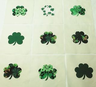 PreCut 8.5 Sq Quilt Kit Lucky Shamrock Irish Green Quilt Blocks 