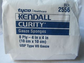   Kendall Curity Gauze Sponges 8 Ply 4x4 in. USP Type VII Gauze x2