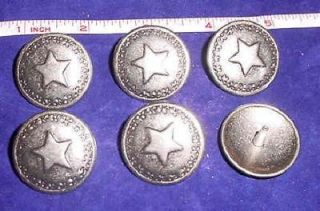 set of 6 antiqued silver texas star domed conchos time