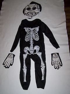 Kids Toddler Costume Skeleton One Piece w/ Mask and Gloves Childs