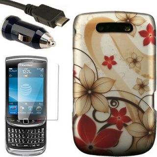 Case+Car Charger+Screen Protector for Blackberry Torch 9800 9810 C 