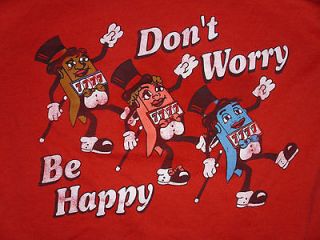   Worry Be Happy Dancing Slot Machine Gambling Vegas Red Punk Shirt L