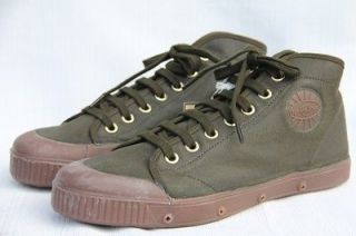 SPRING COURT Mens B1 Mid Cut Green/Brown Polish Canvas Sneakers Shoes 