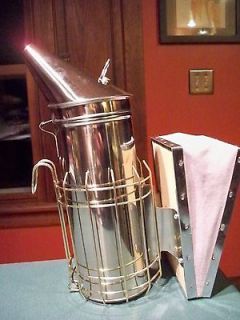 New bee hive beekeeping stainless smoker w/ heat shield, Extra Large 