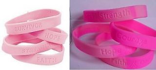 BREAST CANCER rubber Awareness Bracelet in Pink or Dark Pink Camo  You 