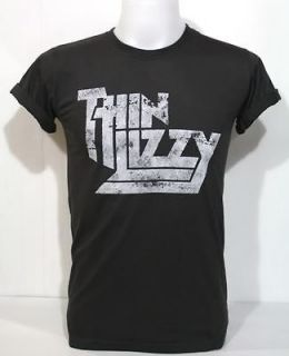 Thin Lizzy Vintage Print T Shirt 70 Irish Heavy Hard Metal Blue Rock 