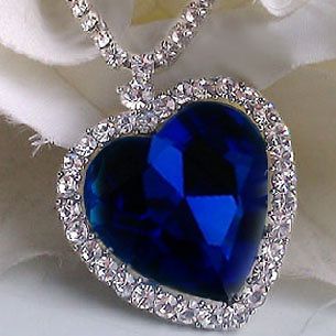 Titanic Heart Of The Ocean Blue Necklace Beautiful Rare Gift Women 