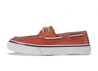 Sperry Top Sider Bahama Salt Washed Canvas Red Boat/Deck Shoes Sizes 6 