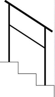 Iron Railing Stair Handrail Line Rail Fits 1, 2 or 3 Step New